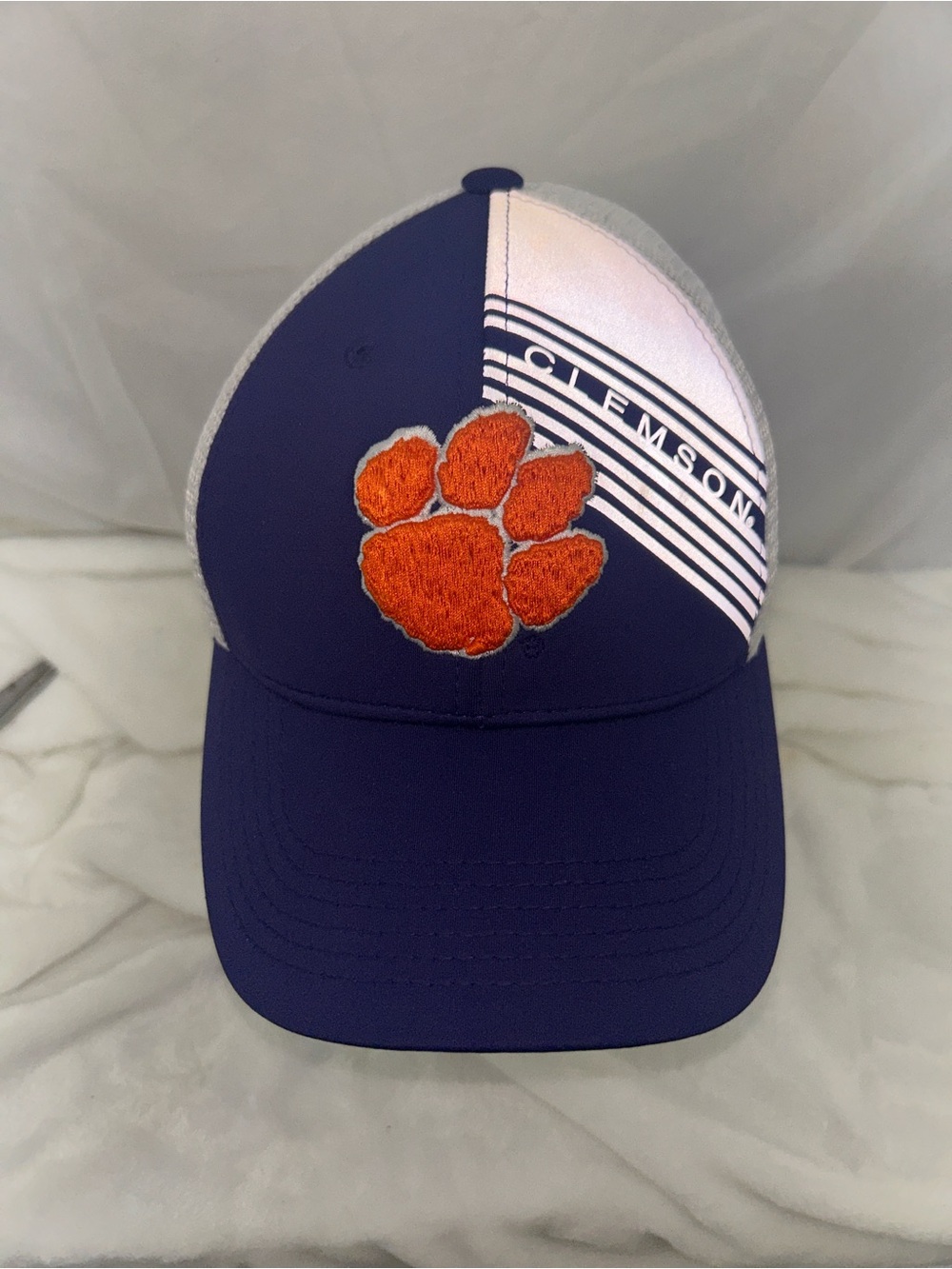 Top of the World Purple and Orange Clemson Paw Trucker Hat